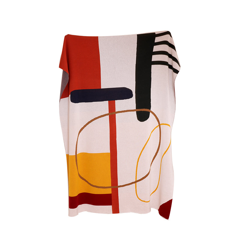 Art Contrast Cotton Wool Blanket